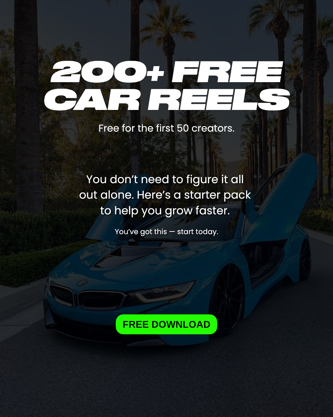 Free Car Reels Pack — 200+ Ready-to-Post Videos for Theme Pages