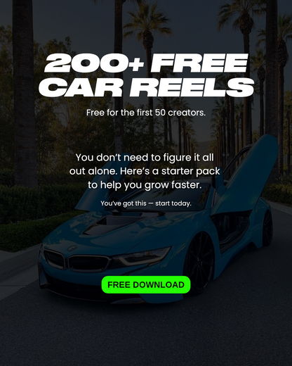 Free Car Reels Pack — 200+ Ready-to-Post Videos for Theme Pages